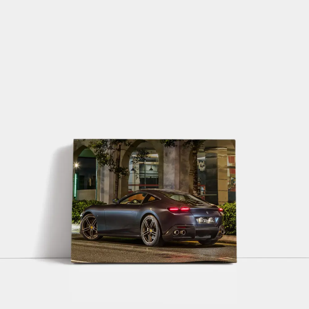 Ferrari Roma Dark Night City Street – Wall Art
