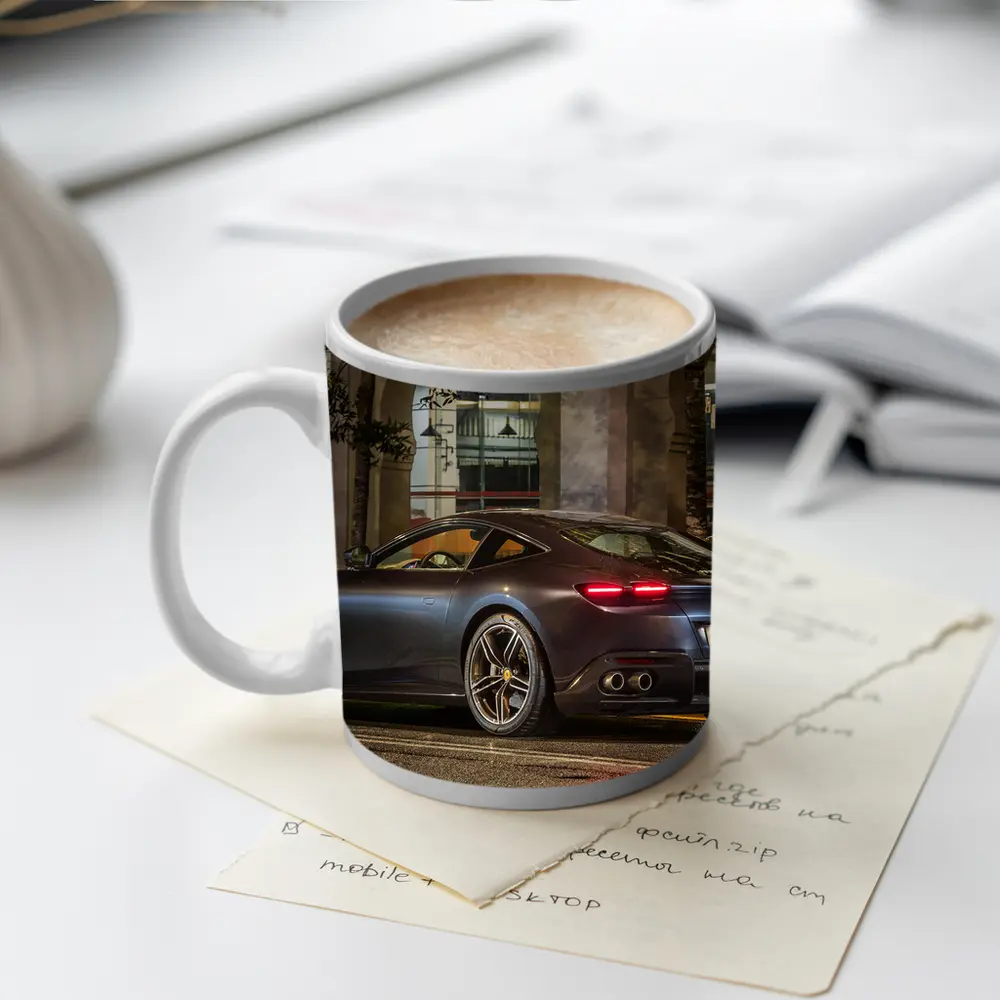 Ferrari Roma Dark Night City Street – Mugs