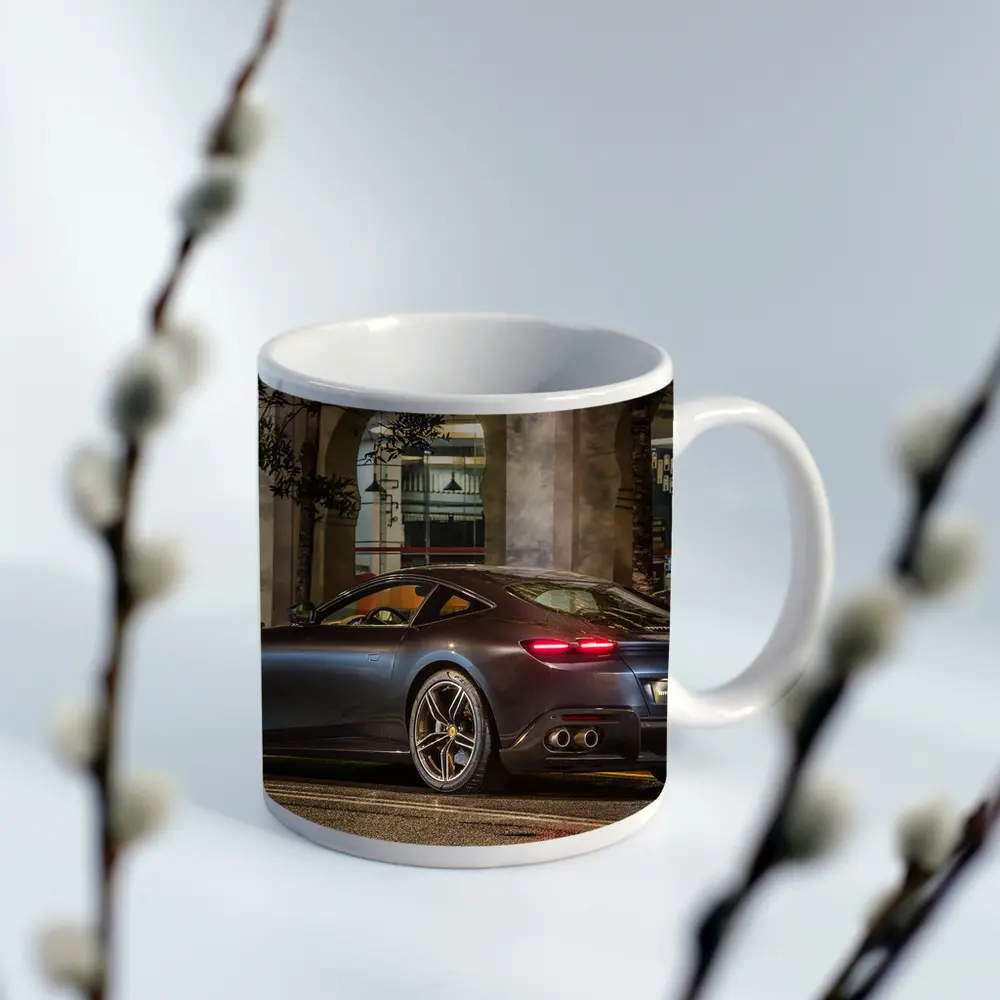 Ferrari Roma Dark Night City Street – Mugs
