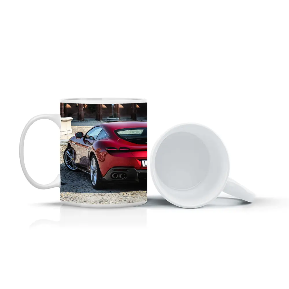 Ferrari Roma Red Coupe Cobblestone Square – Mugs