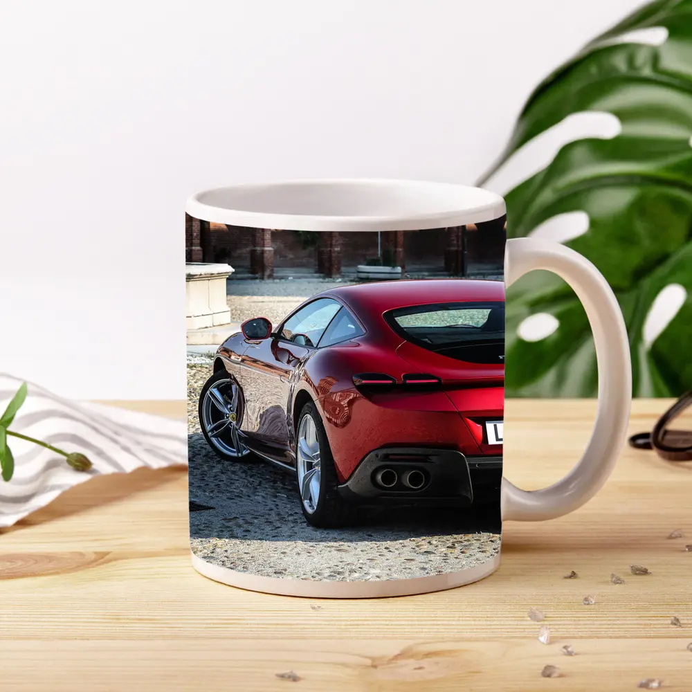 Ferrari Roma Red Coupe Cobblestone Square – Mugs