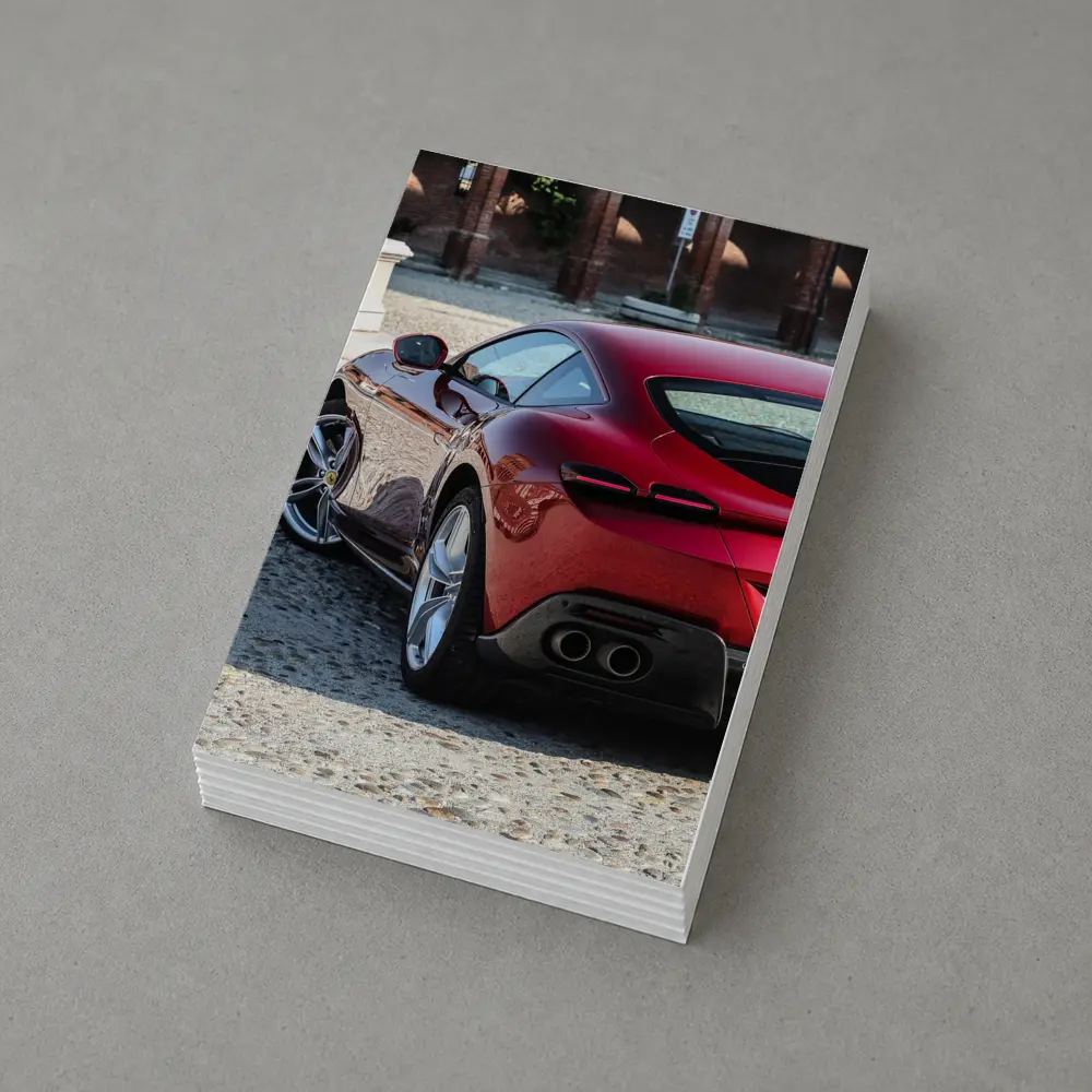 Ferrari Roma Red Coupe Cobblestone Square – Postcards