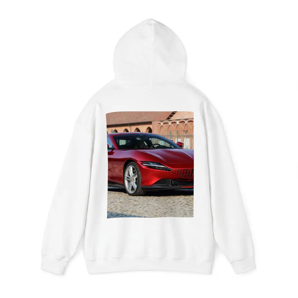 Ferrari Roma Red Coupe Cobblestone Setting – Hoodies