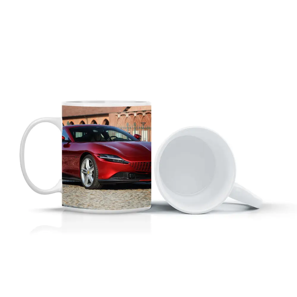 Ferrari Roma Red Coupe Cobblestone Setting – Mugs