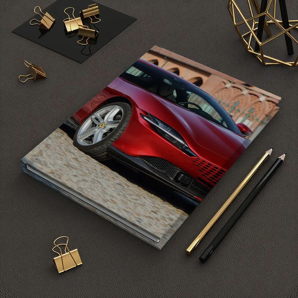 Ferrari Roma Red Coupe Cobblestone Setting – Notebooks
