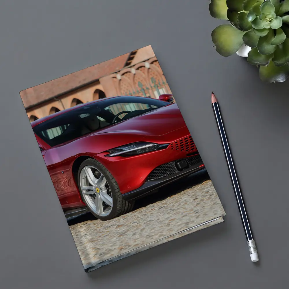 Ferrari Roma Red Coupe Cobblestone Setting – Notebooks