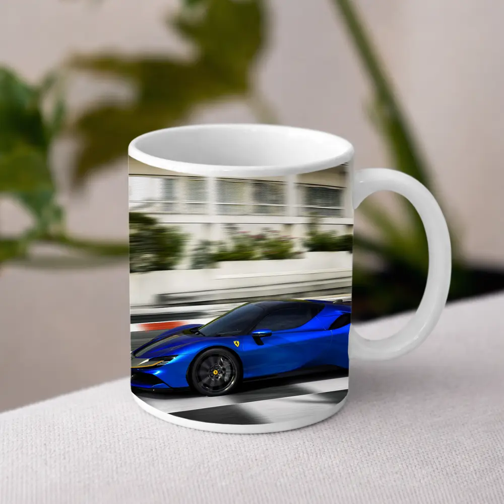 Ferrari SF90 Stradale Blue Racing Track – Mugs