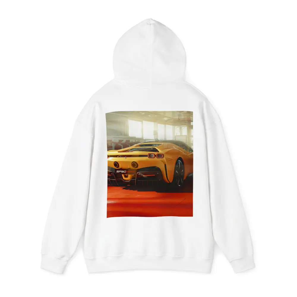 Ferrari SF90 Stradale Yellow Garage Shot – Hoodies