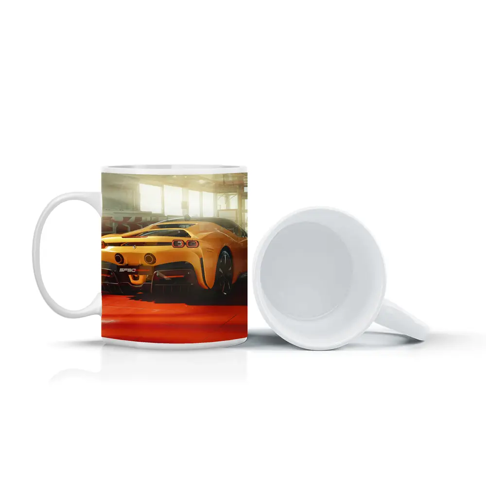 Ferrari SF90 Stradale Yellow Garage Shot – Mugs