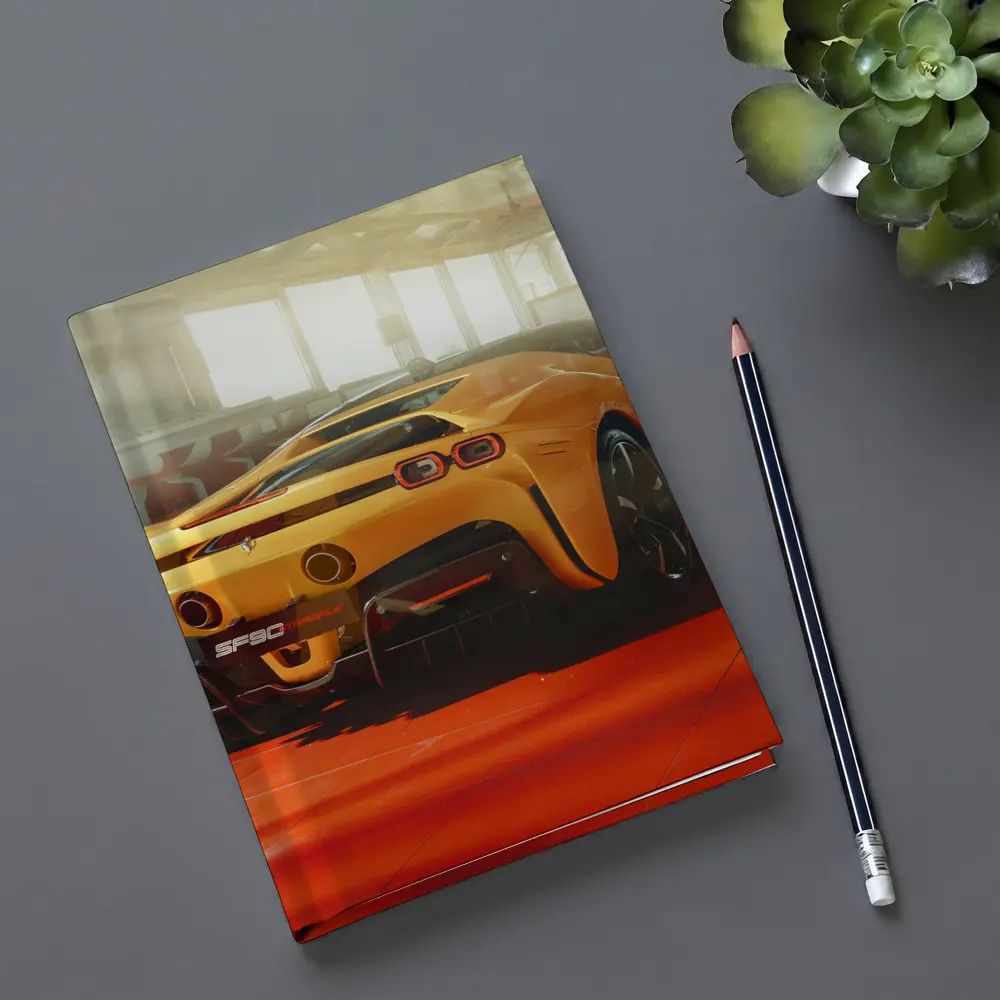 Ferrari SF90 Stradale Yellow Garage Shot – Notebooks