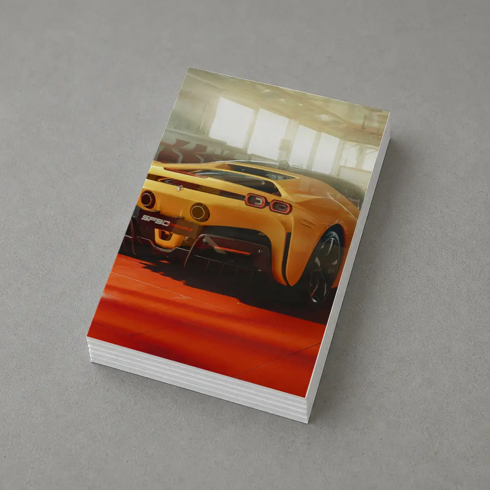 Ferrari SF90 Stradale Yellow Garage Shot – Postcards