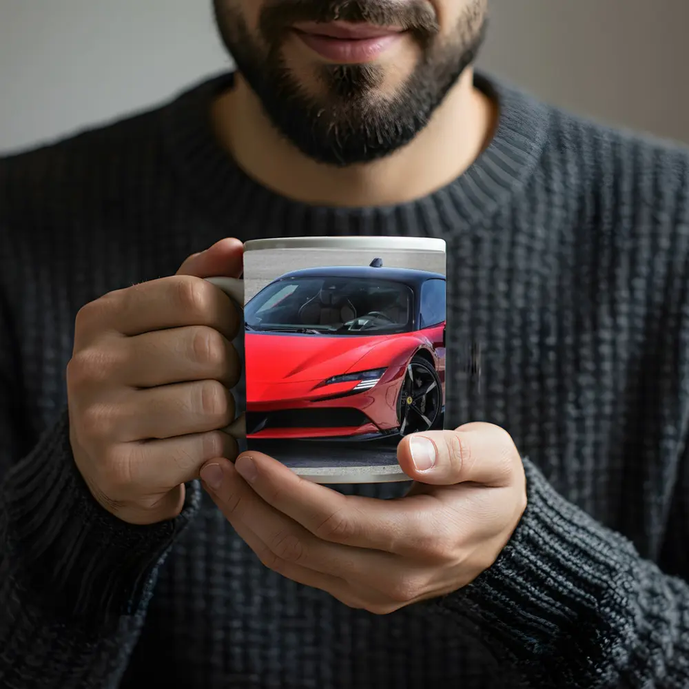 Ferrari SF90 Stradale Red on Track – Mugs