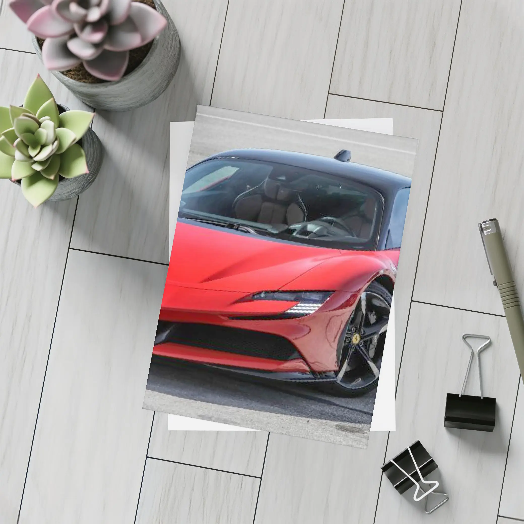 Ferrari SF90 Stradale Red on Track – Postcards