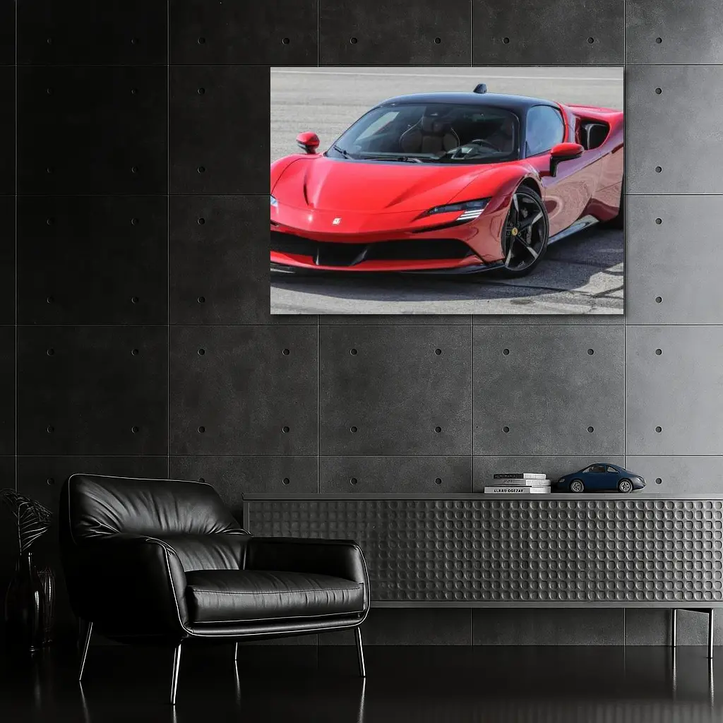 Ferrari SF90 Stradale Red on Track – Wall Art
