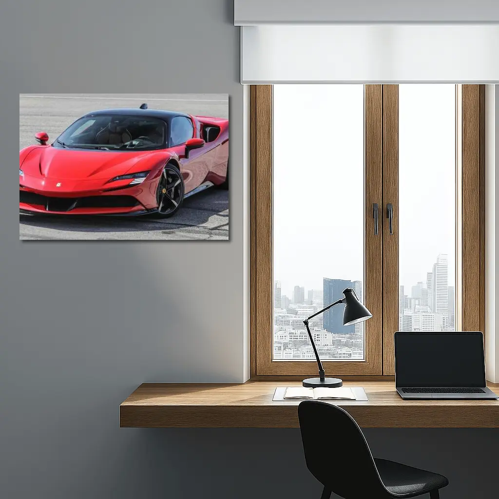 Ferrari SF90 Stradale Red on Track – Wall Art