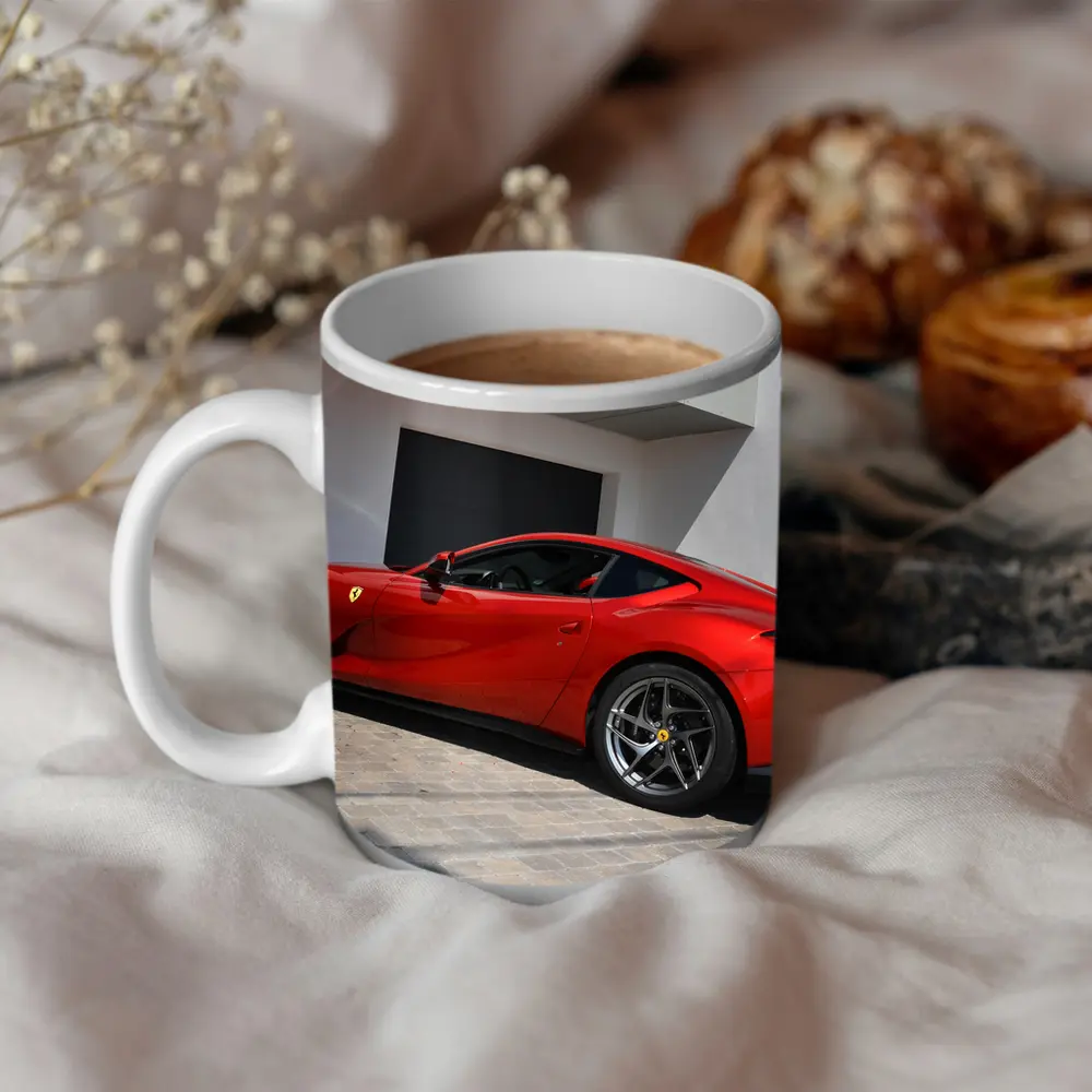 Ferrari 812 Superfast Red Outdoor Showroom – Mugs