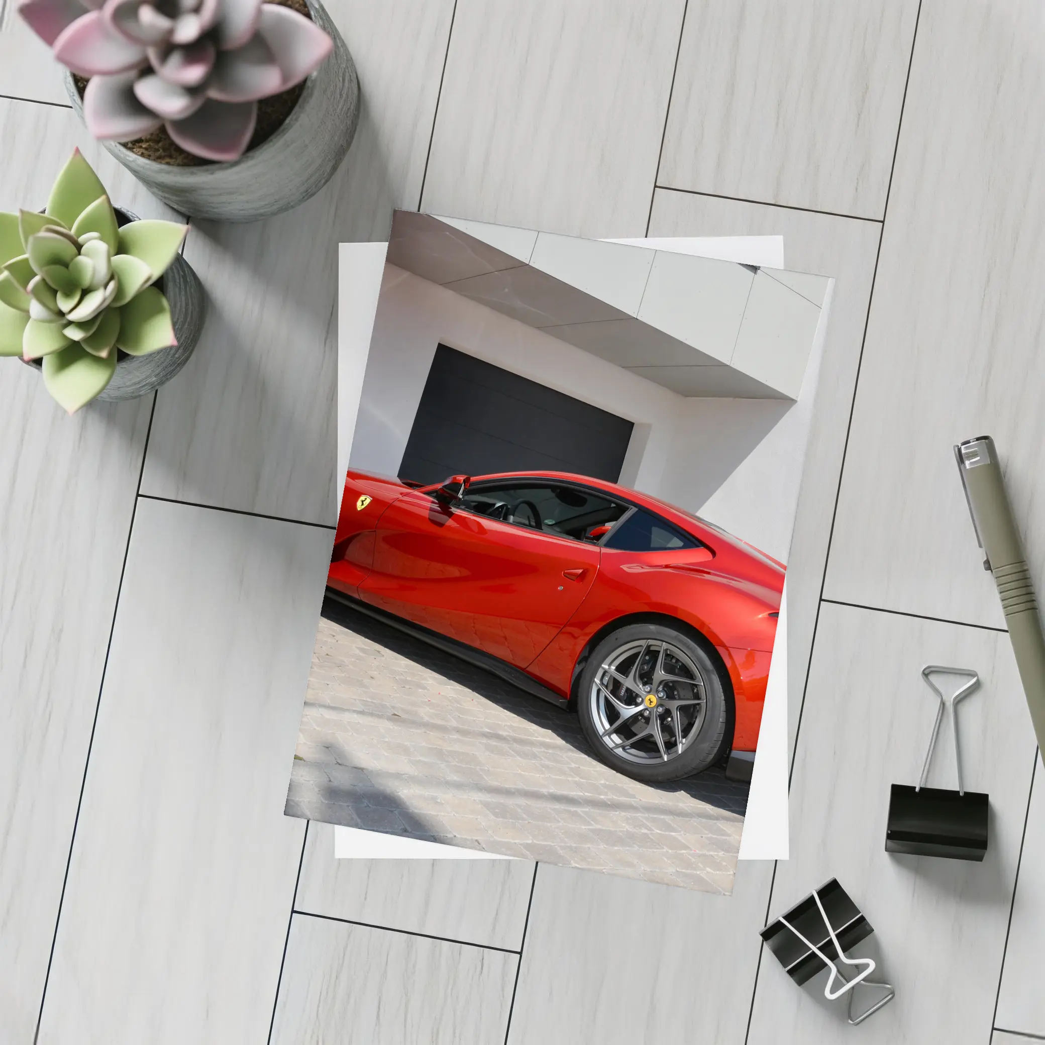 Ferrari 812 Superfast Red Outdoor Showroom – Postcards