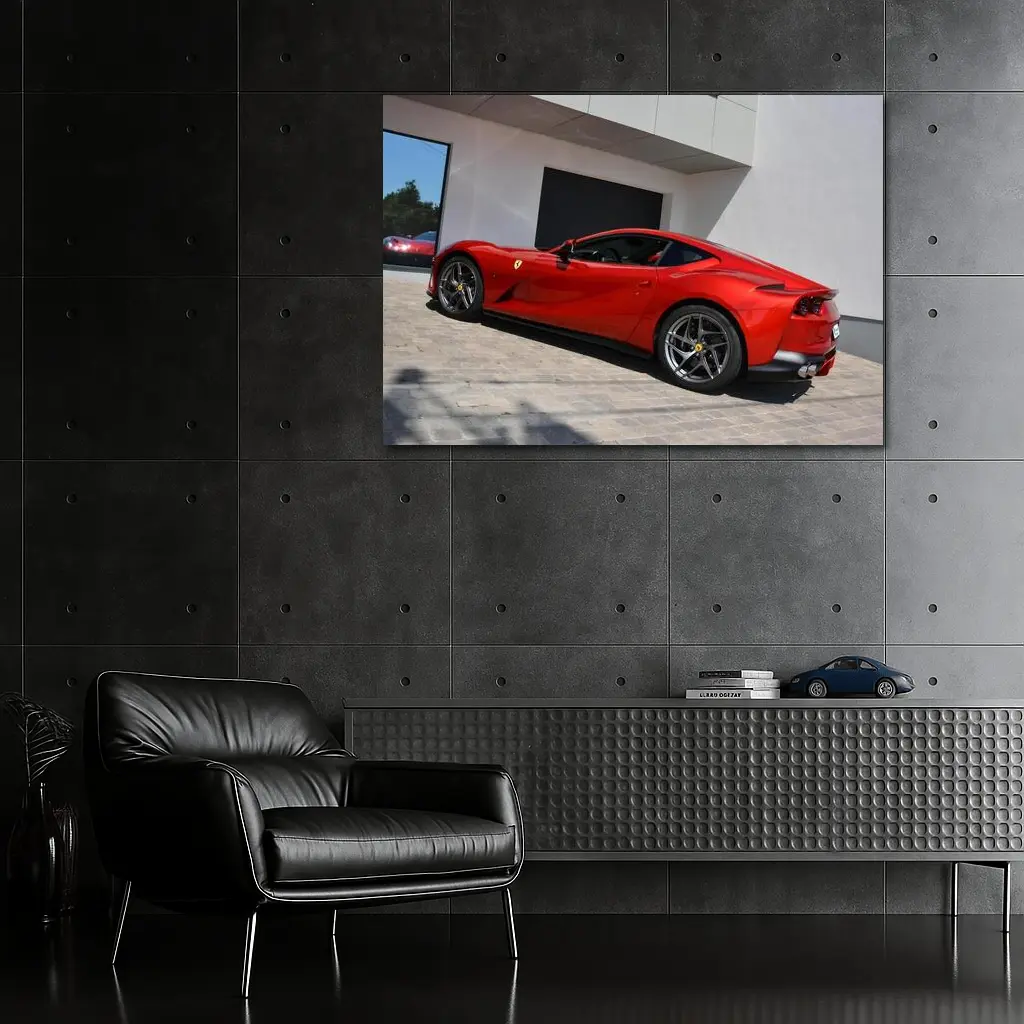 Ferrari 812 Superfast Red Outdoor Showroom – Wall Art