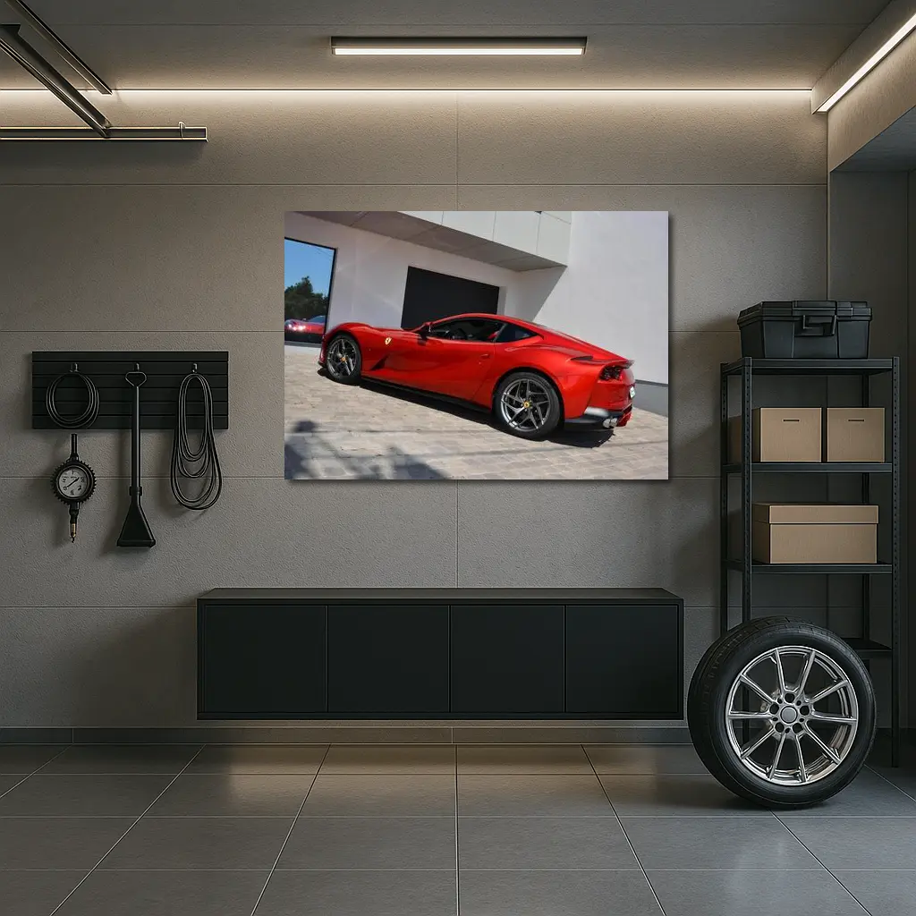 Ferrari 812 Superfast Red Outdoor Showroom – Wall Art