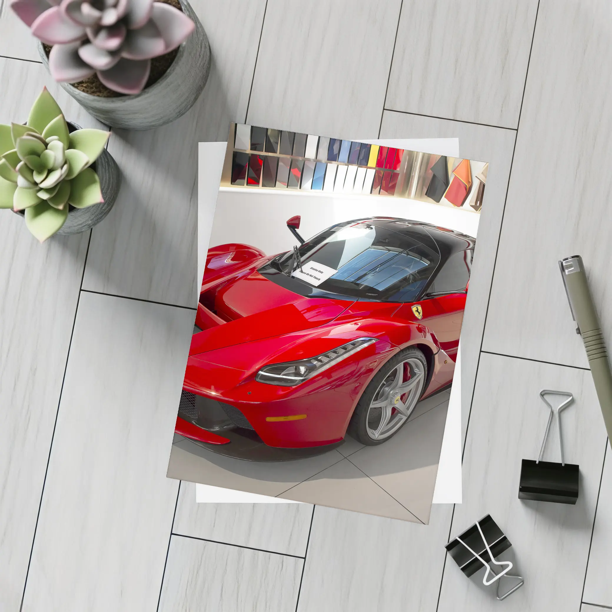 Ferrari LaFerrari Red Supercar Showroom Display – Postcards