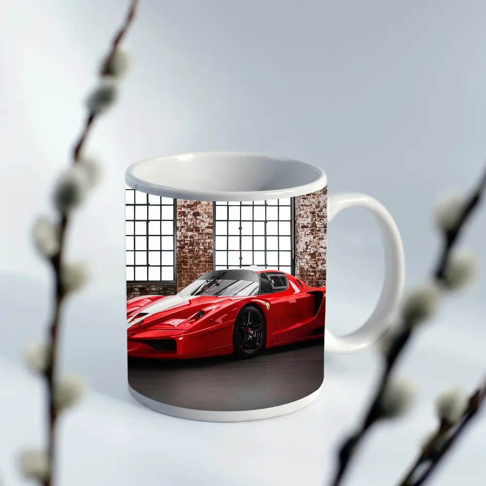Ferrari FXX Red Supercar Industrial Garage – Mugs