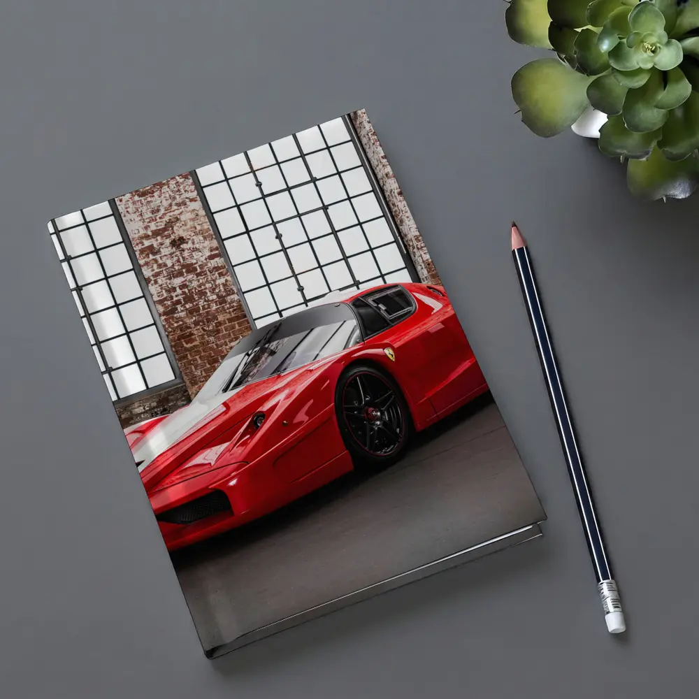 Ferrari FXX Red Supercar Industrial Garage – Notebooks