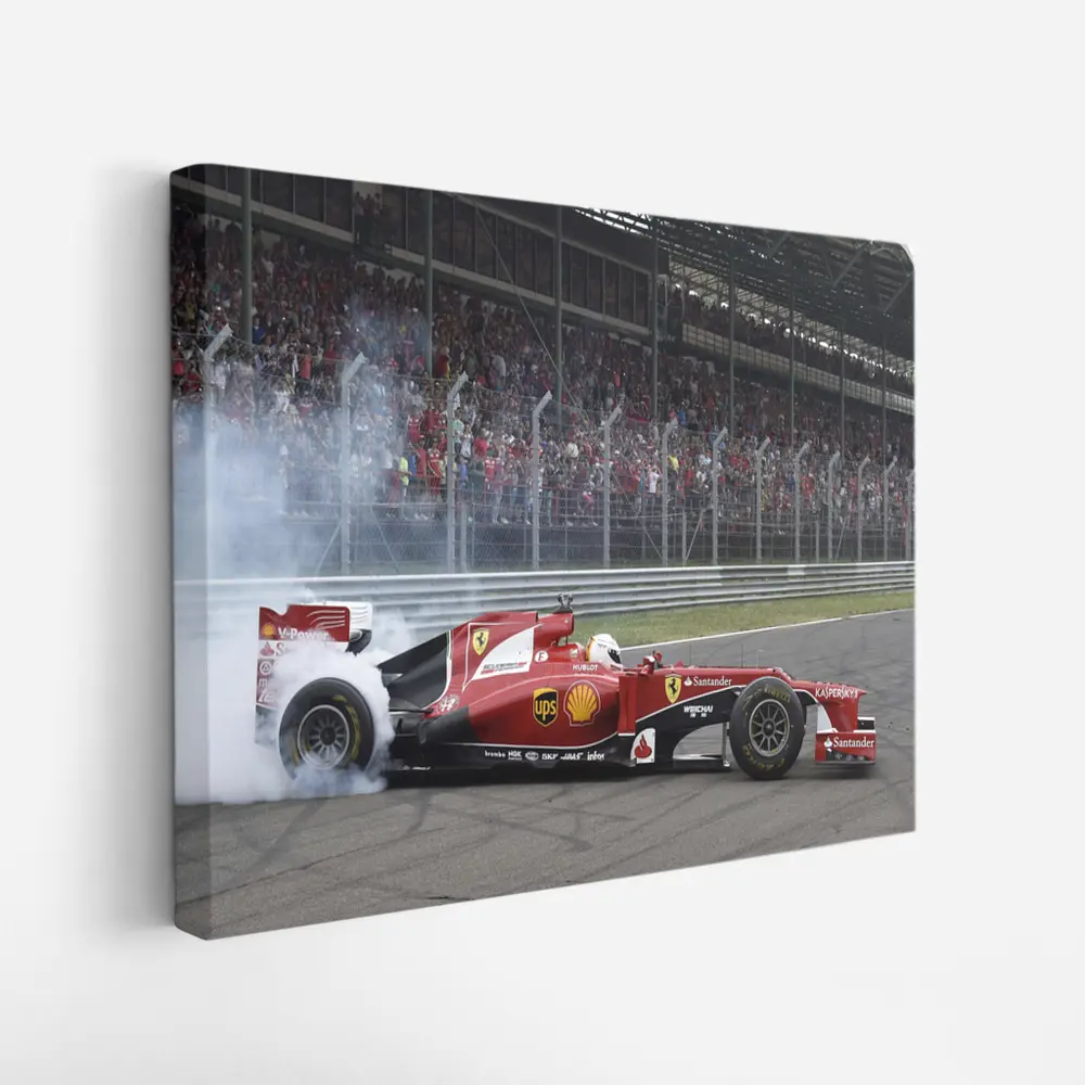 Ferrari Formula One Car Burnout Crowd – Wall Art