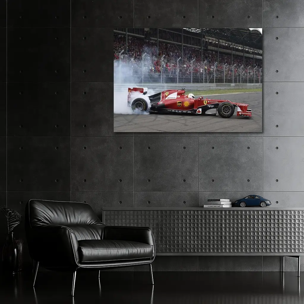 Ferrari Formula One Car Burnout Crowd – Wall Art