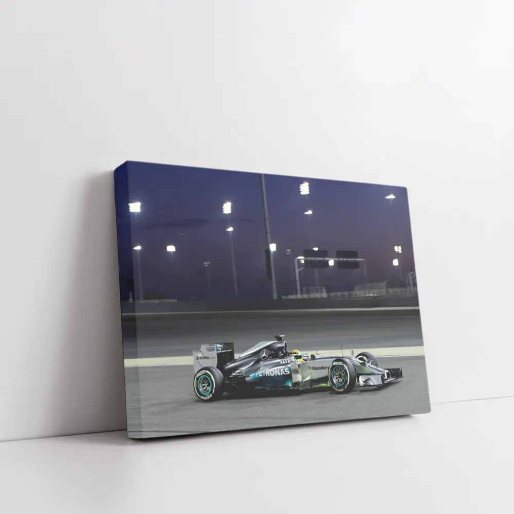 Mercedes-AMG F1 Car Night Race Track – Wall Art