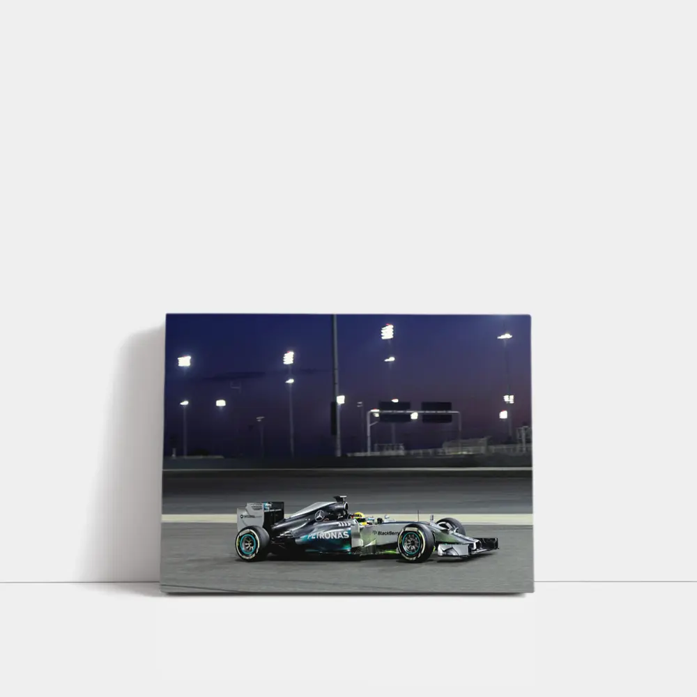 Mercedes-AMG F1 Car Night Race Track – Wall Art