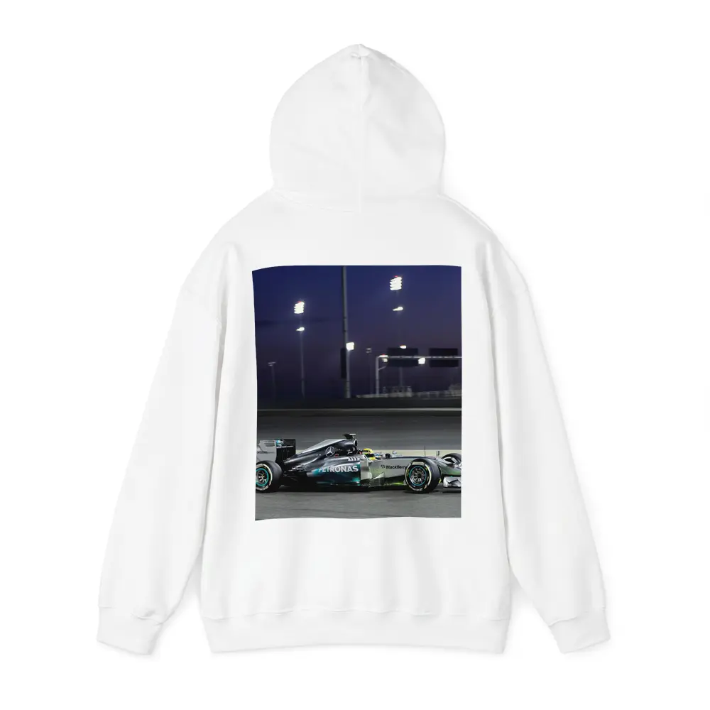 Mercedes AMG F1 Car Night Race Track – Hoodies