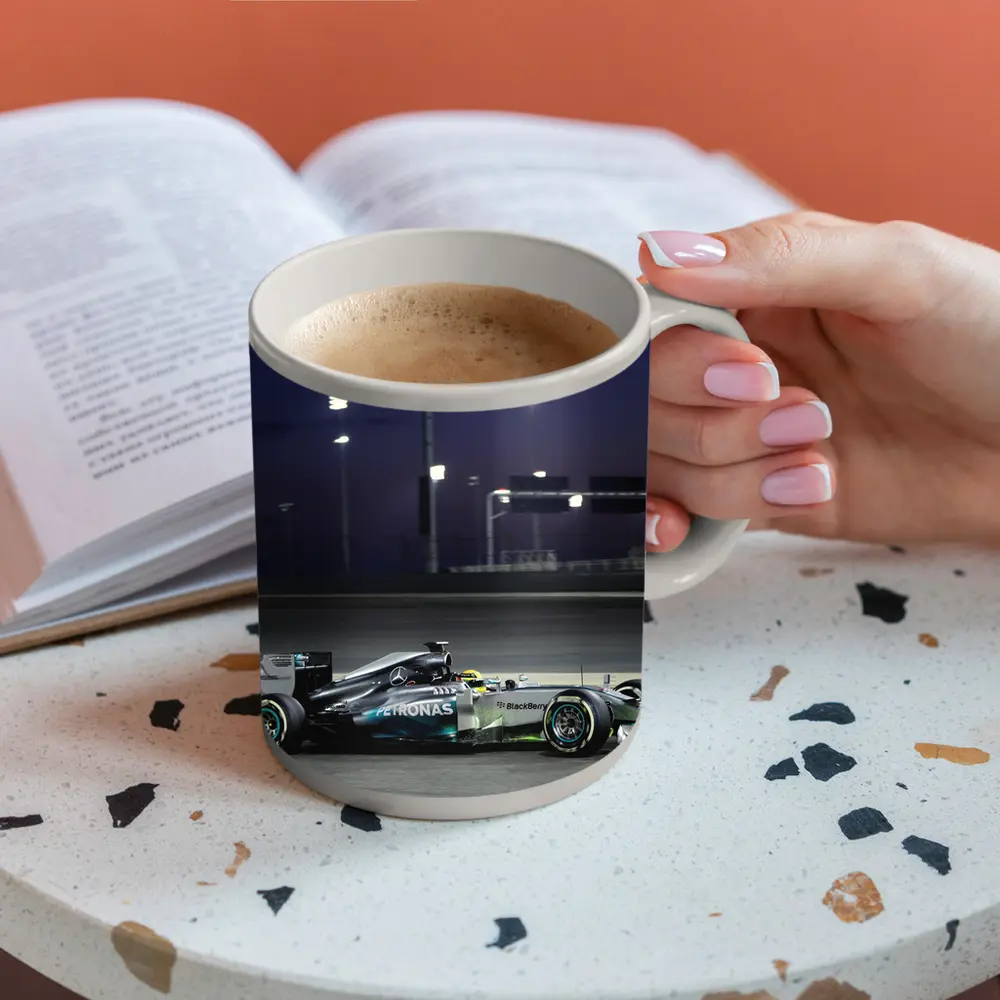 Mercedes AMG F1 Car Night Race Track – Mugs