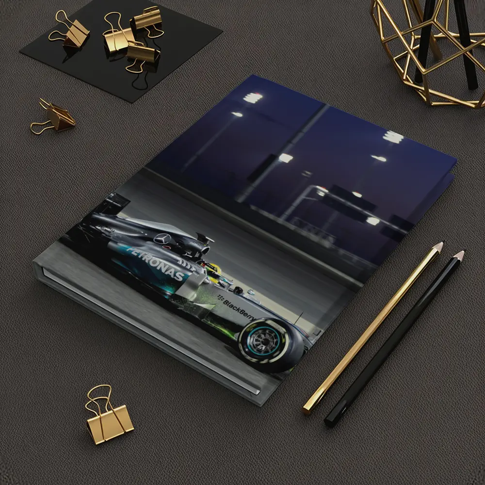 Mercedes AMG F1 Car Night Race Track – Notebooks