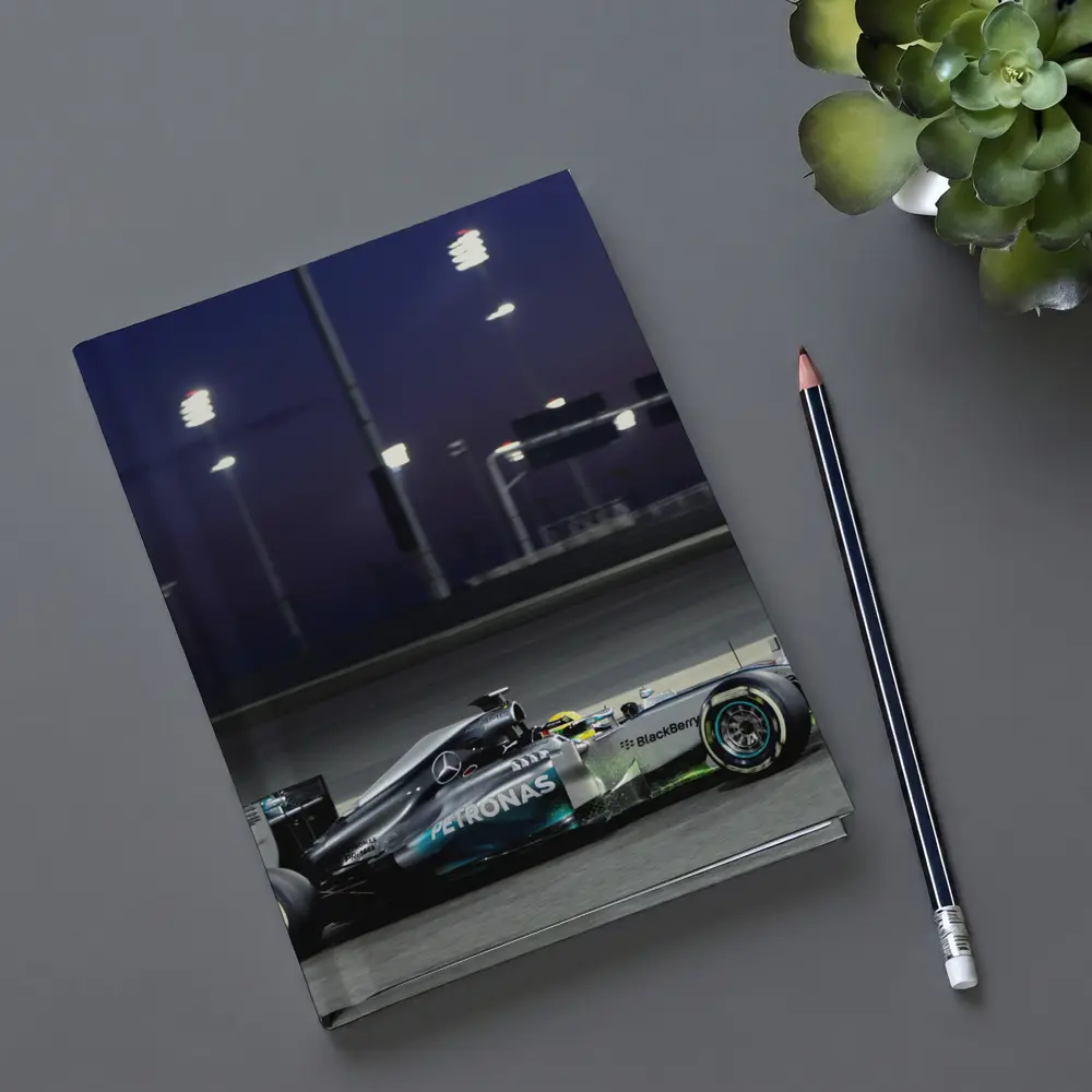 Mercedes AMG F1 Car Night Race Track – Notebooks