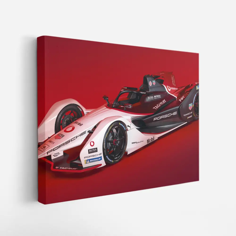 Porsche Formula E Electric Race Car Red – Wall Art