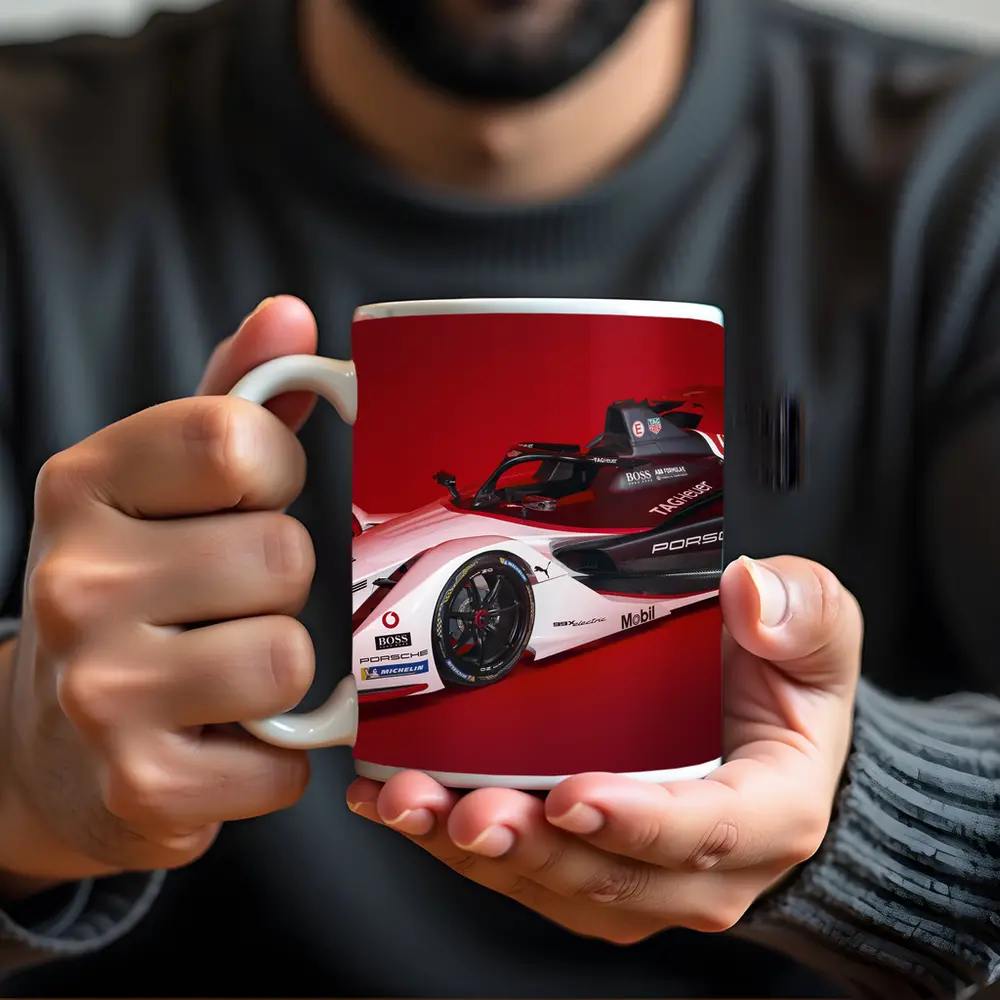 Porsche Formula E Electric Race Car Red – Mugs