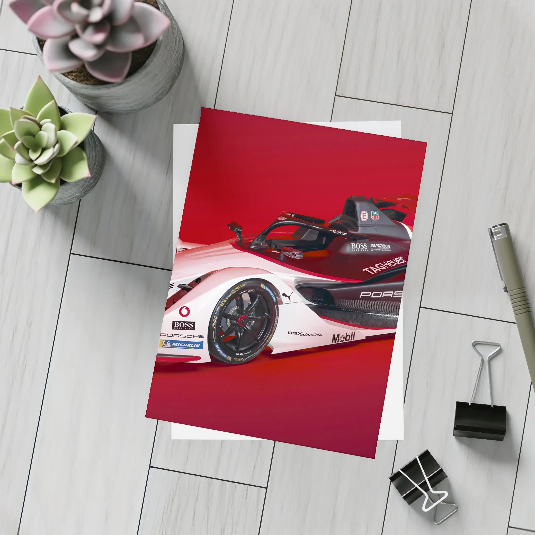 Porsche Formula E Electric Race Car Red – Postcards