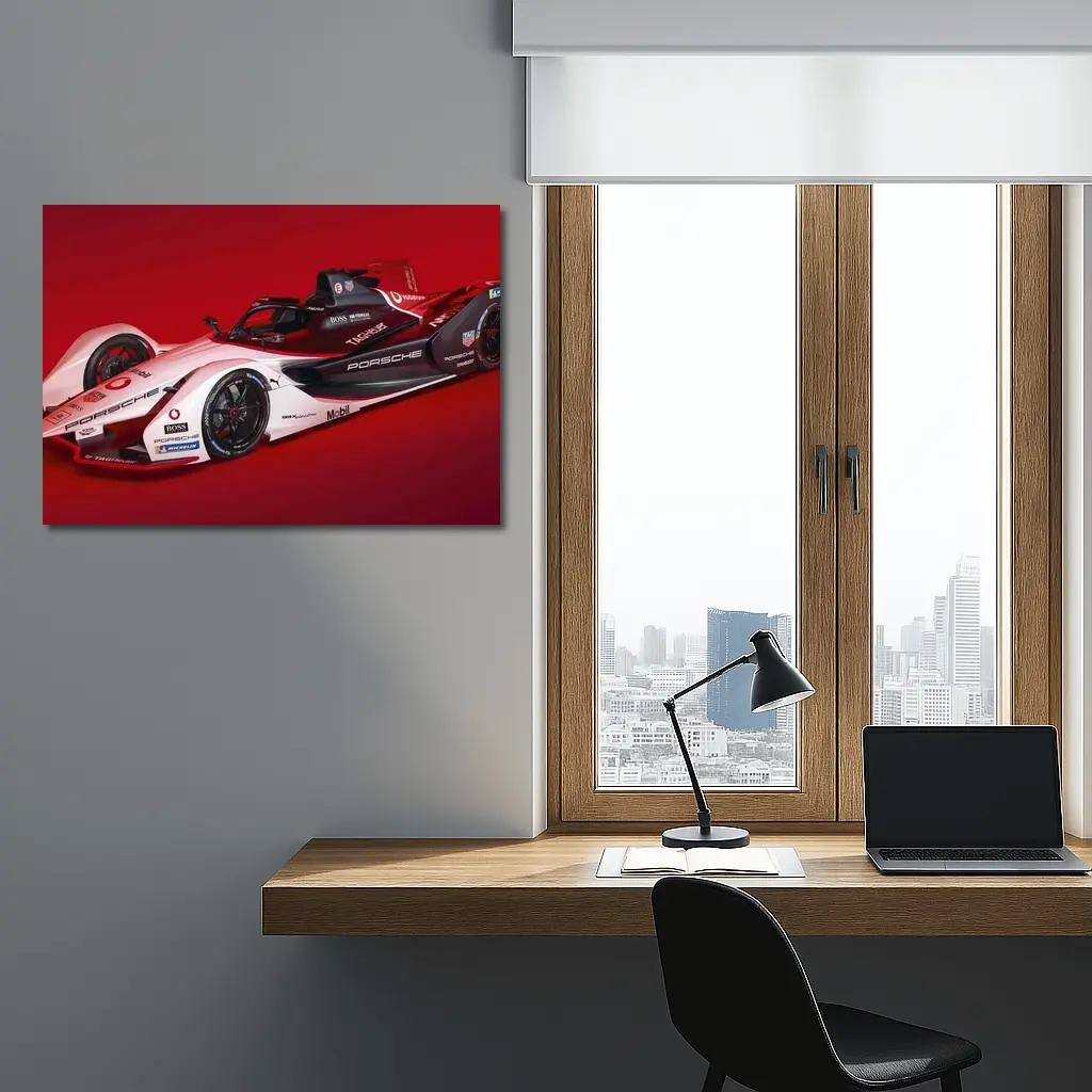Porsche Formula E Electric Race Car Red – Wall Art