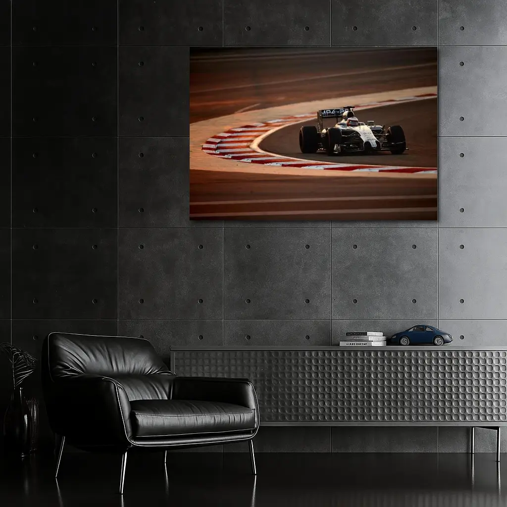 McLaren F1 Car Racing on Track – Wall Art
