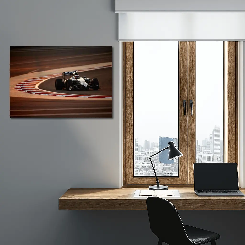 McLaren F1 Car Racing on Track – Wall Art