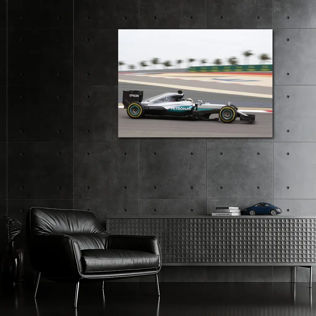 Mercedes F1 Car Bahrain Circuit Racing – Wall Art