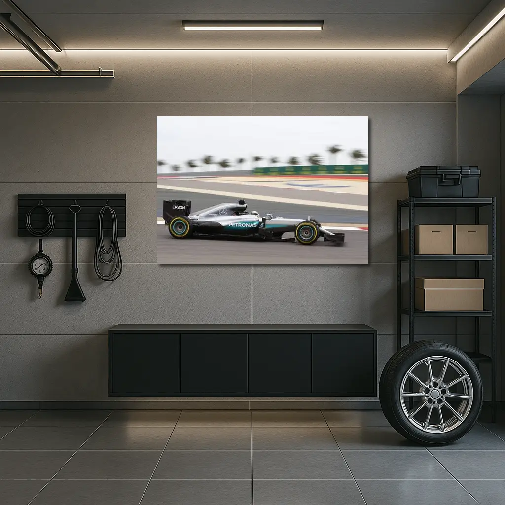 Mercedes F1 Car Bahrain Circuit Racing – Wall Art