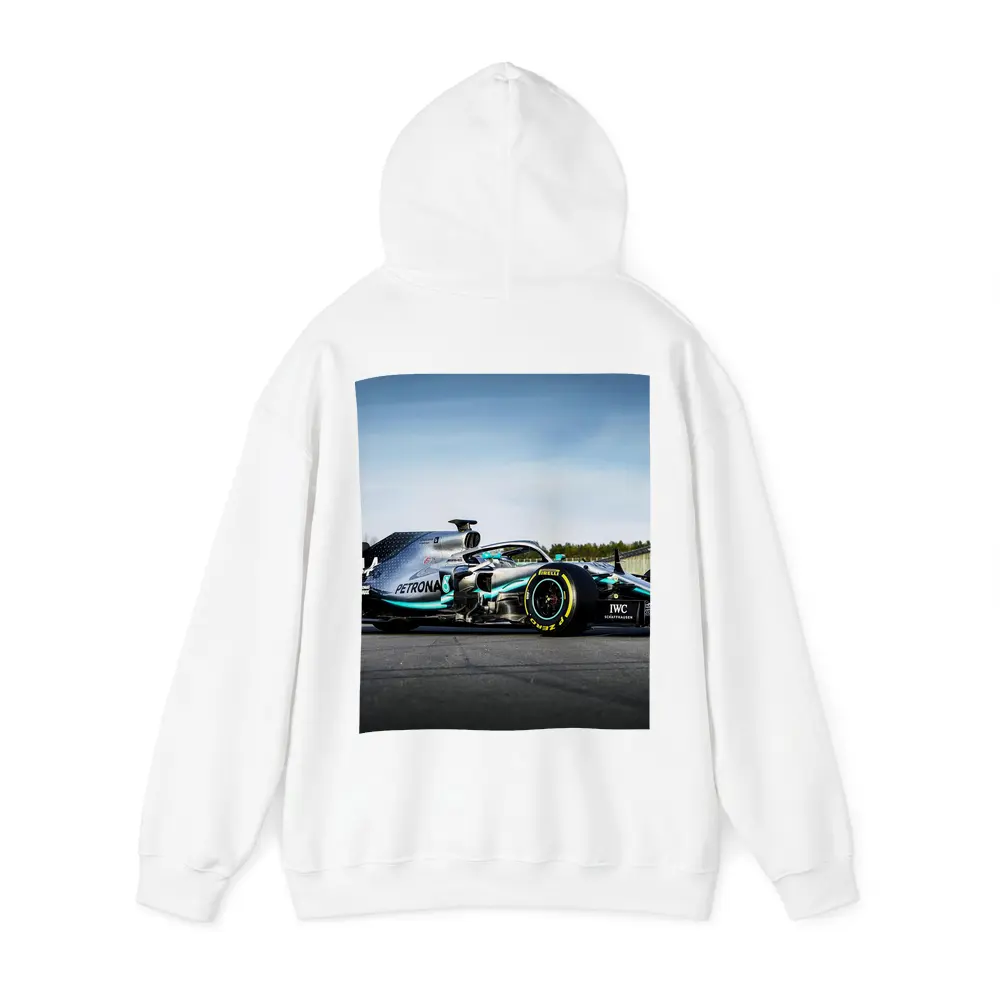 Mercedes Formula One Car on Race Track – Hoodies