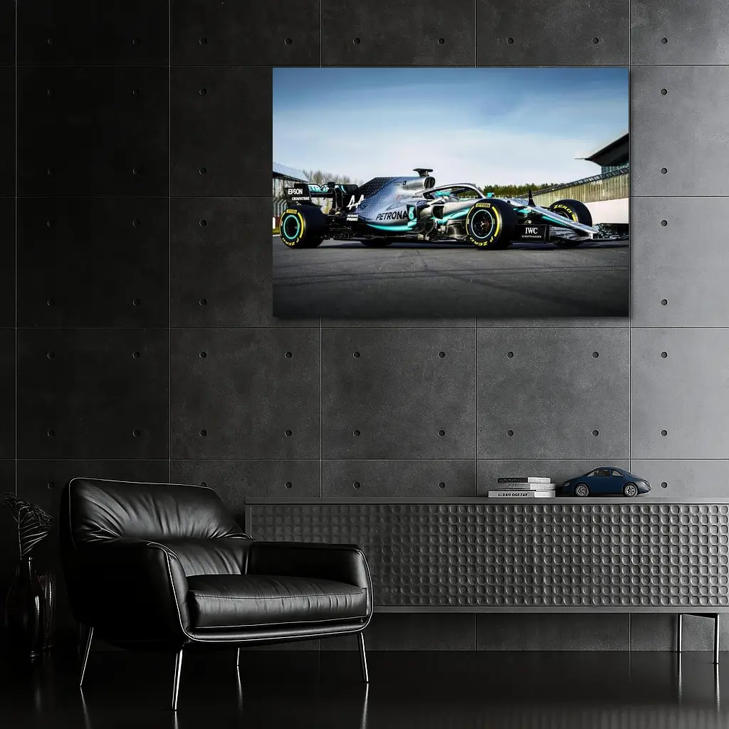 Mercedes Formula One Car on Race Track – Wall Art