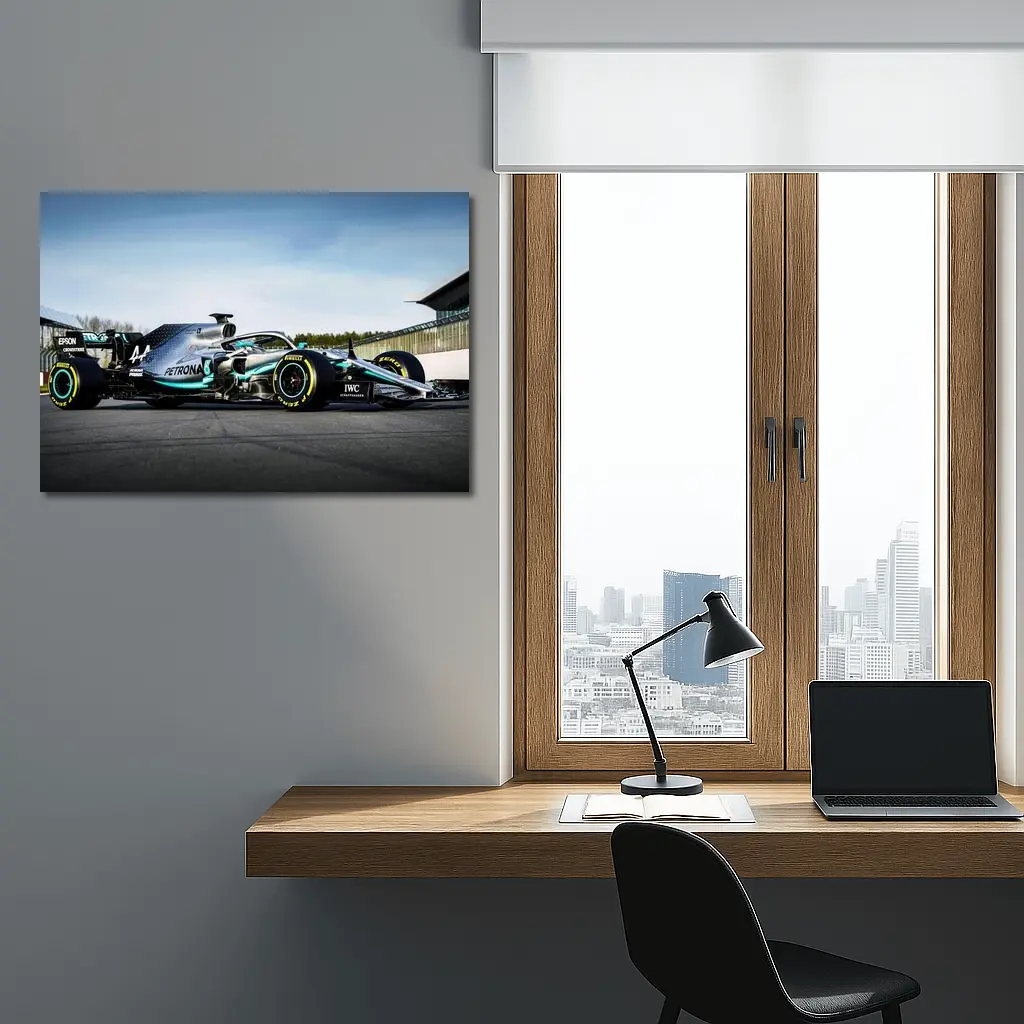 Mercedes Formula One Car on Race Track – Wall Art