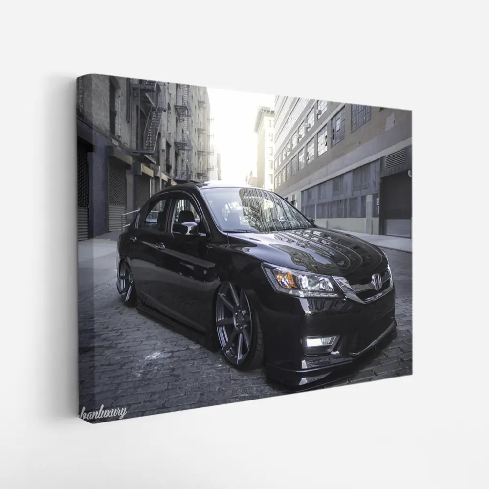 Honda Accord Slammed Black Urban Street – Wall Art