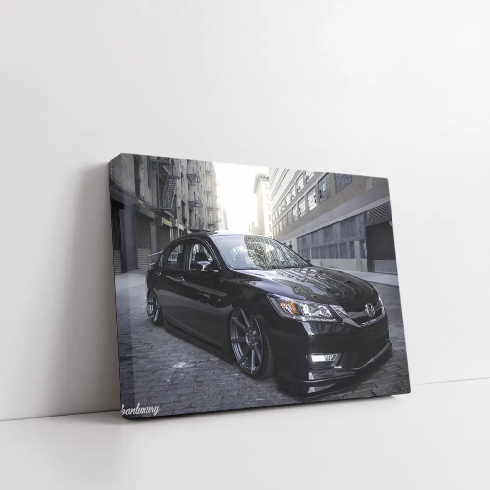 Honda Accord Slammed Black Urban Street – Wall Art