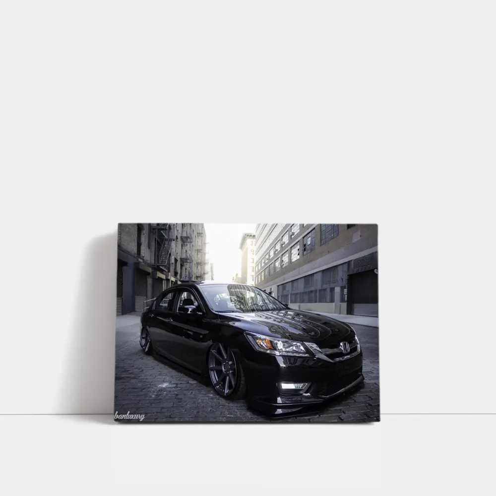 Honda Accord Slammed Black Urban Street – Wall Art