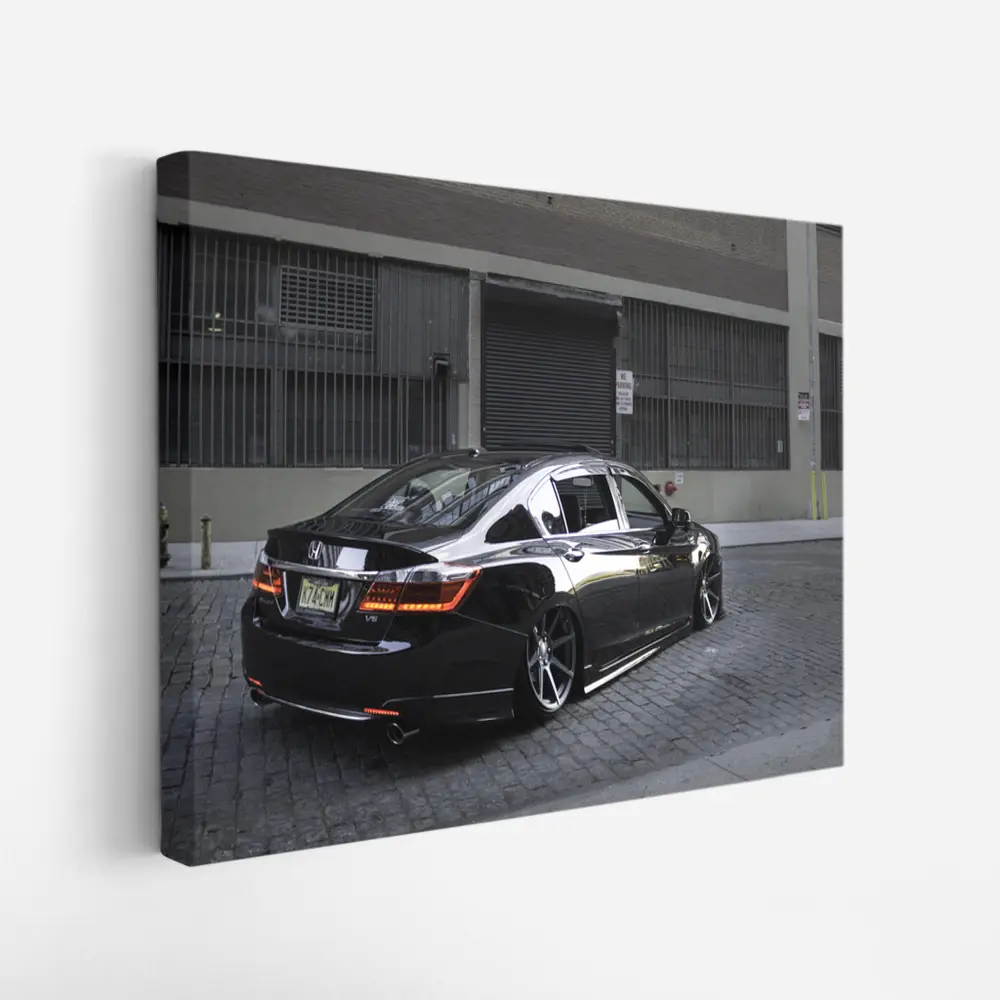 Honda Accord Slammed Black Urban Street – Wall Art