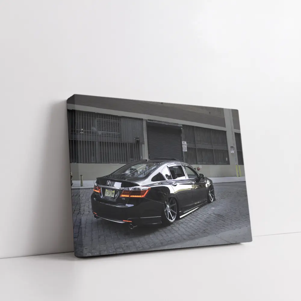 Honda Accord Slammed Black Urban Street – Wall Art